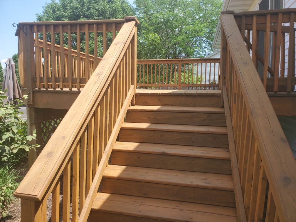 exterior painting - deck re-stain